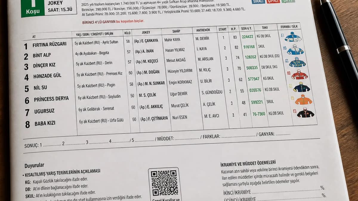 TJK Yarış Programı Nasıl Okunur